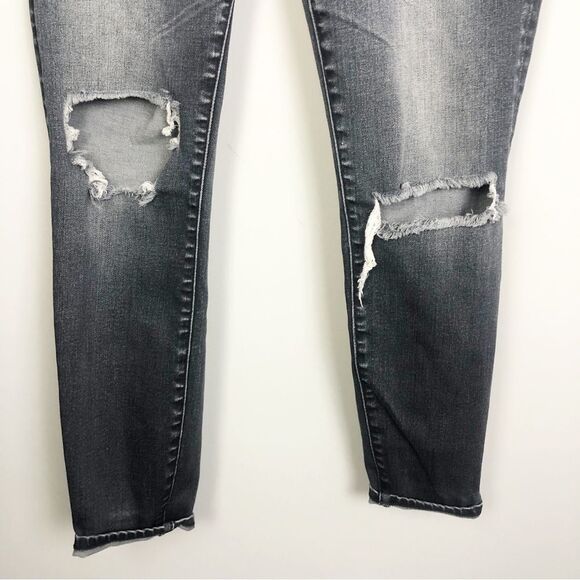 MADEWELL | Black Gray Wash Distressed High Riser Skinny Jeans Women’s Size 30/10 - Picture 7 of 14